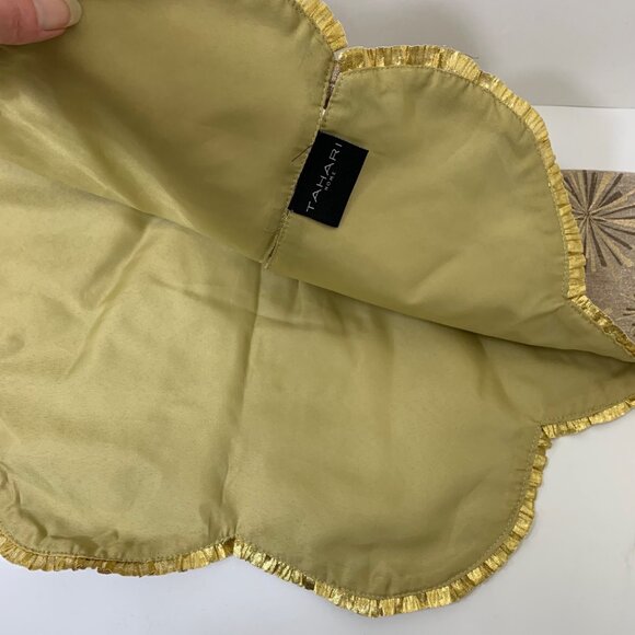 NEW Tahari Home Table Top Tree Skirt in Beige and Gold 24” - Picture 6 of 7